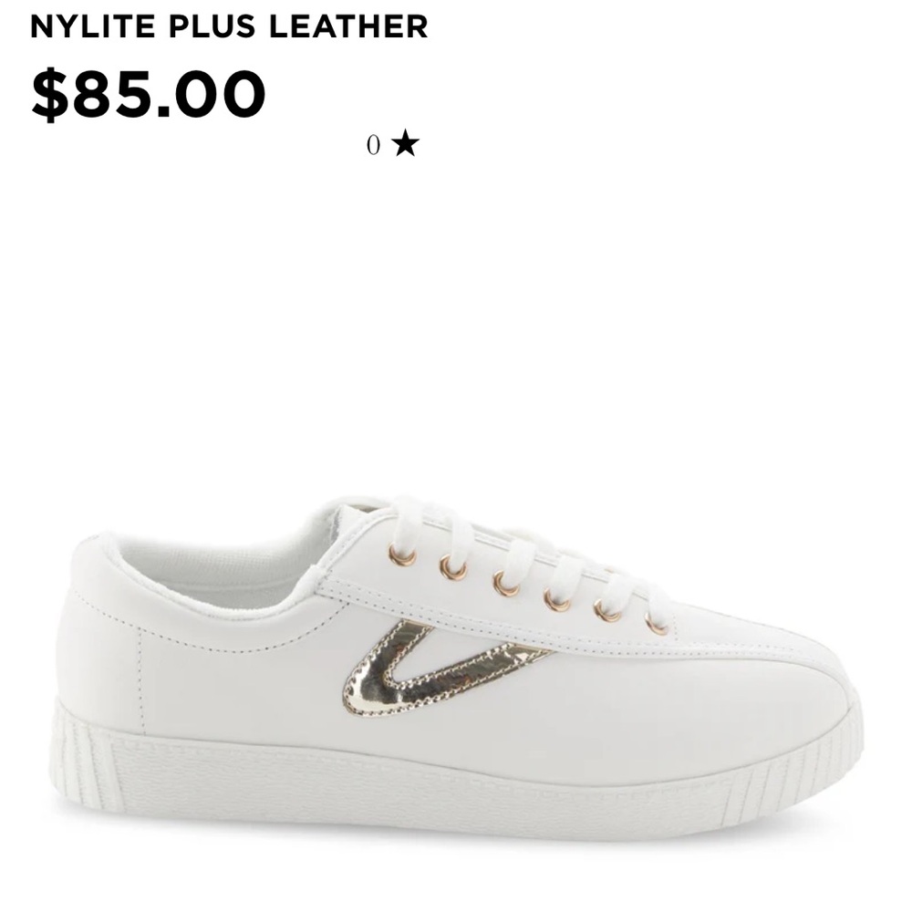 Tretorn Women's Nylite Plus Sneakers - White with Gold Accent